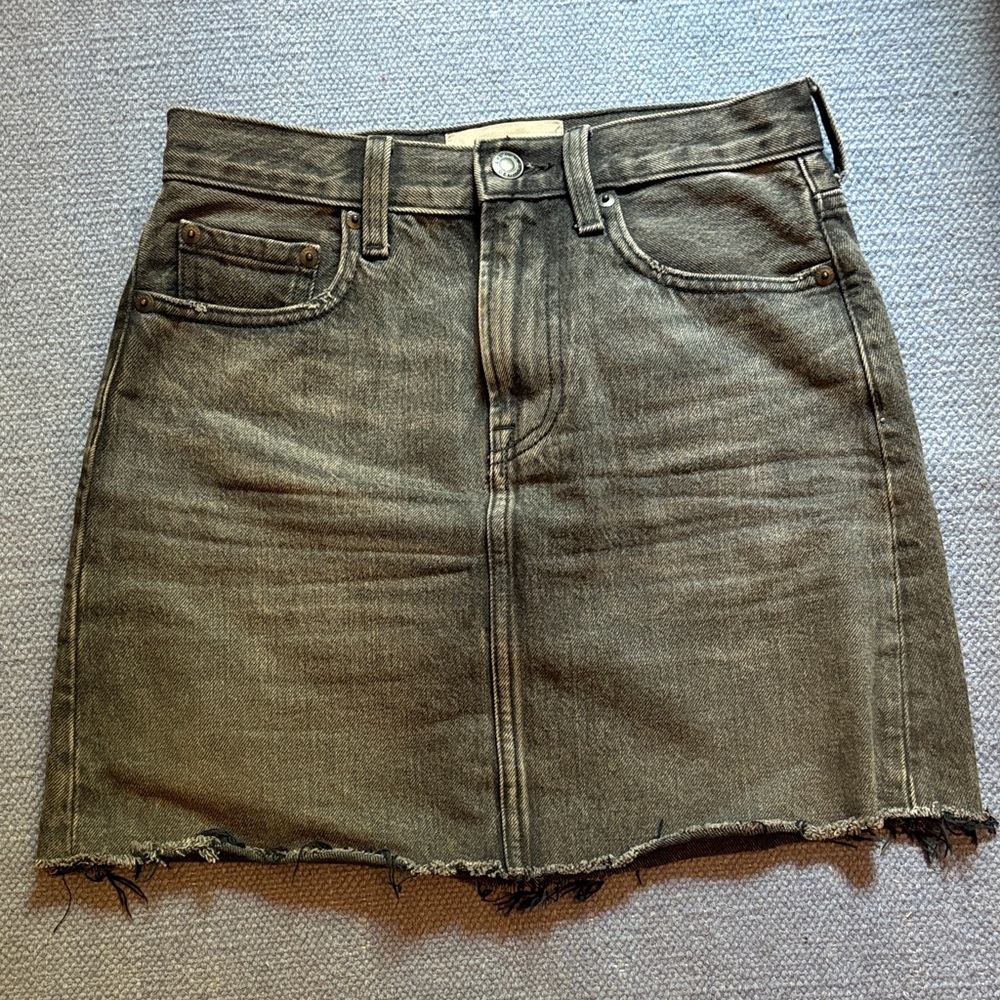 Everlane Charcoal Denim Mini Skirt